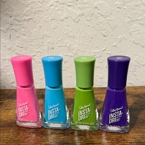 Sally Hansen Insta-Dri Nail Polish Set - Pink, Blue, Green, Purple